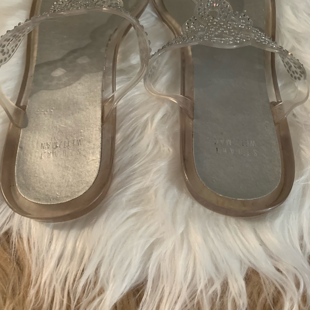 STUART WEITZMAN JELLY RHINESTONE FLATS. - Picture 3 of 5